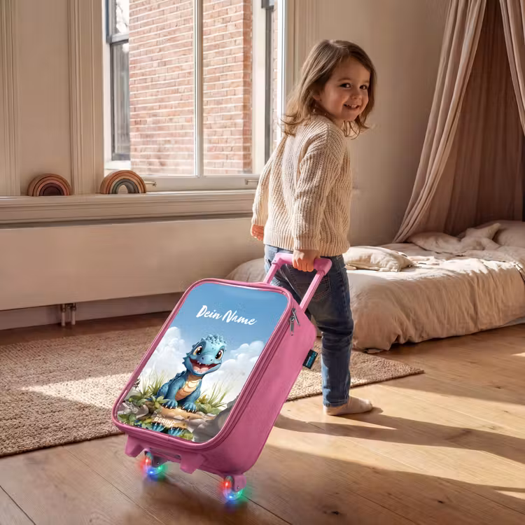 Darius Dino Kinderkoffer - Roze klein -sfeer1
