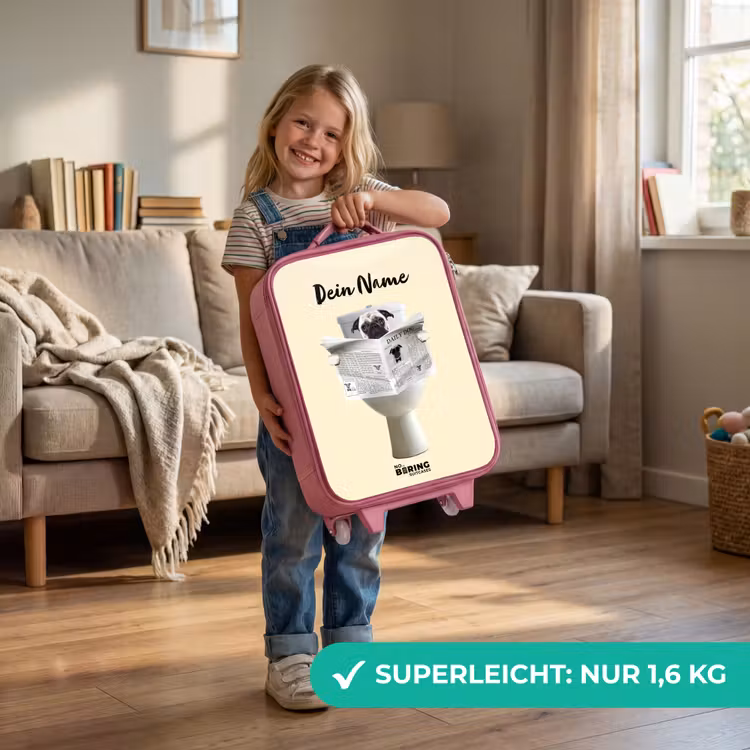 Hondje Leest de Krant Kinderkoffer - Roze klein -sfeer2_DE