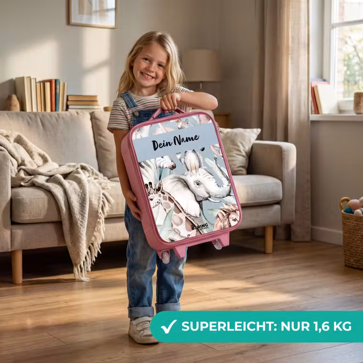 Jungle in Lichte Kleuren Kinderkoffer - Roze klein -sfeer2_DE