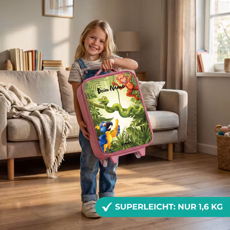 Jolige jungle Kinderkoffer - Roze klein -sfeer2_DE