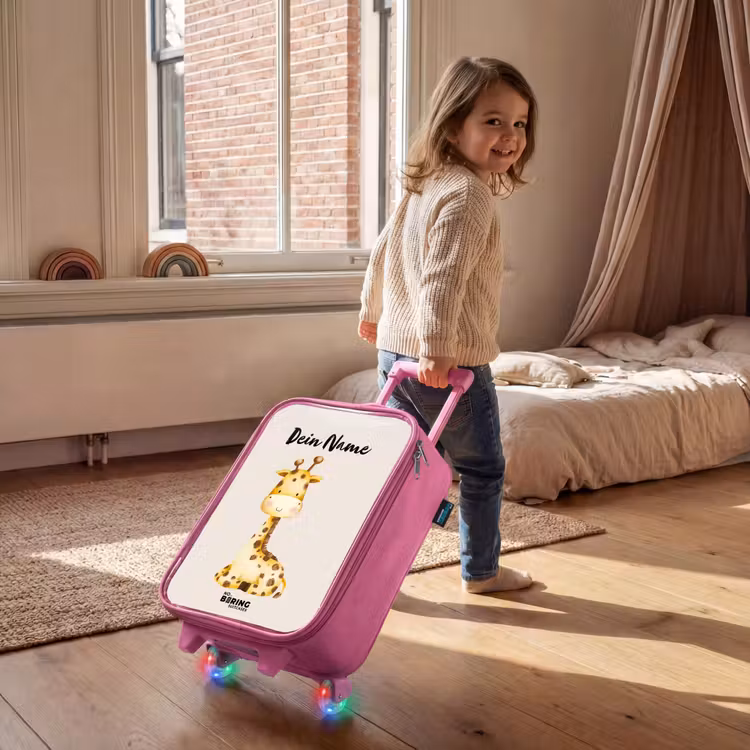Gigi Giraffe Kinderkoffer - Roze klein -sfeer1