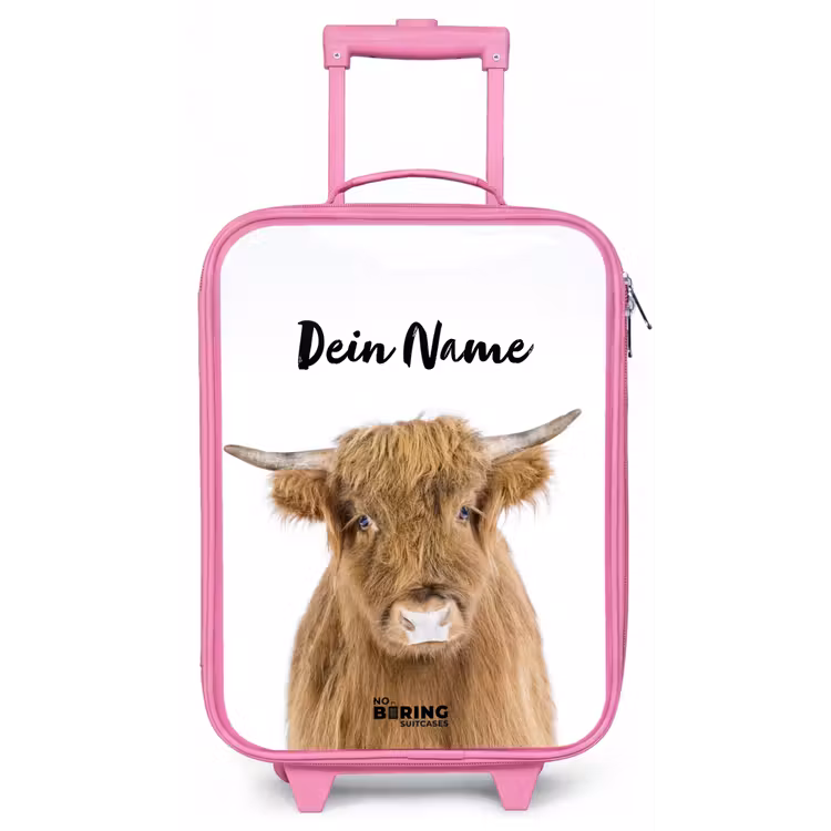 Halbe Hooglander Kinderkoffer - Roze klein -zz3dotto