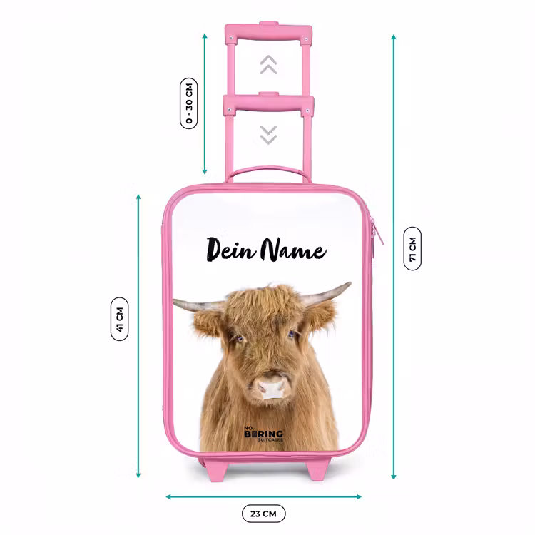 Halbe Hooglander Kinderkoffer - Roze klein -productfoto_formaten
