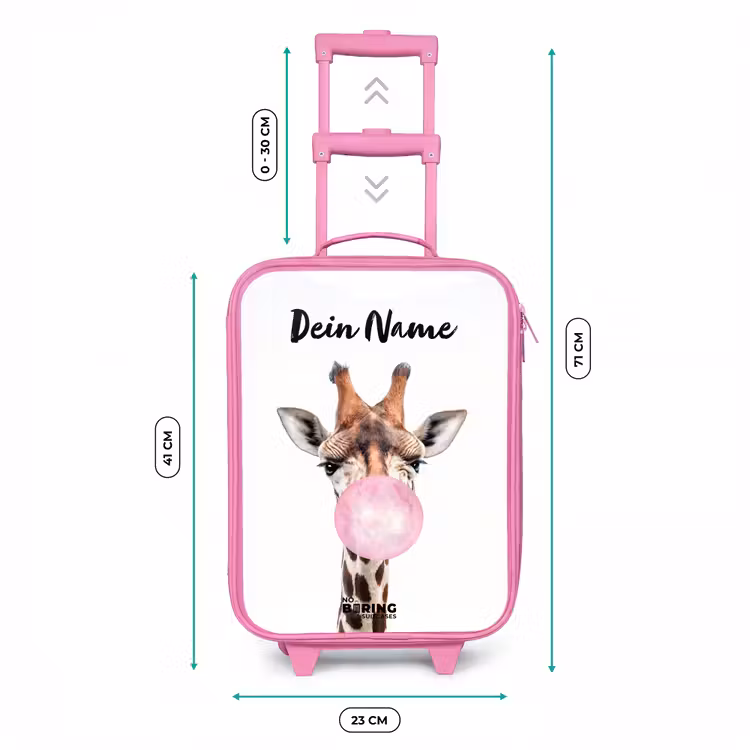 Kauwende Kobus Kinderkoffer - Roze klein -productfoto_formaten