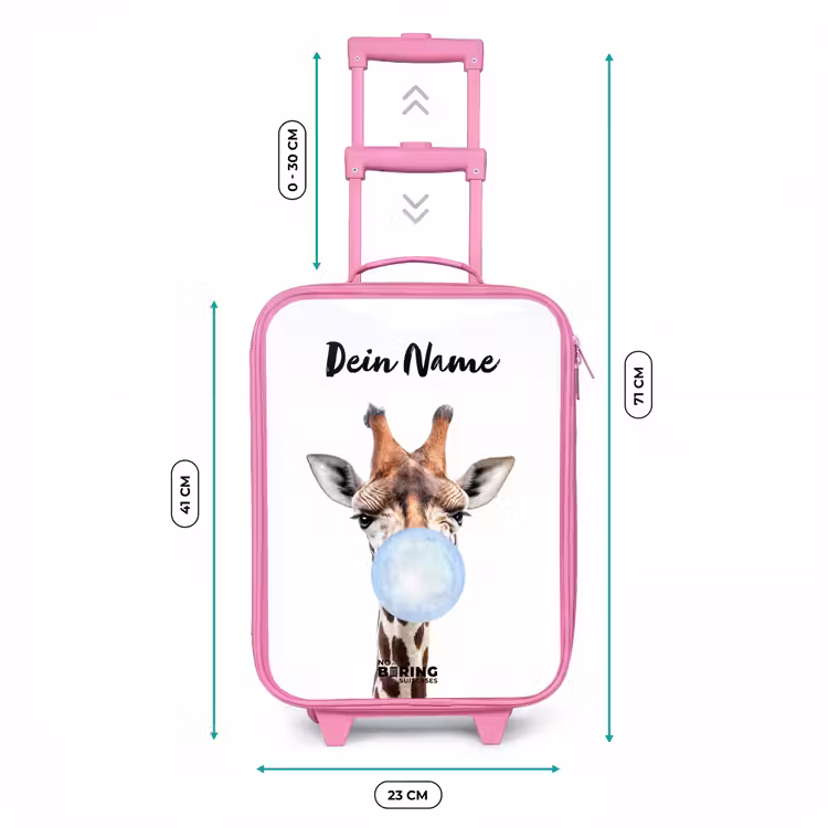 Kauwende Kobus blauw Kinderkoffer - Roze klein -productfoto_formaten