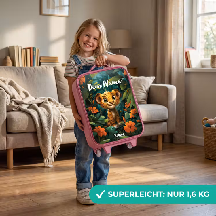 Liam luipaardje Kinderkoffer - Roze klein -sfeer2_DE