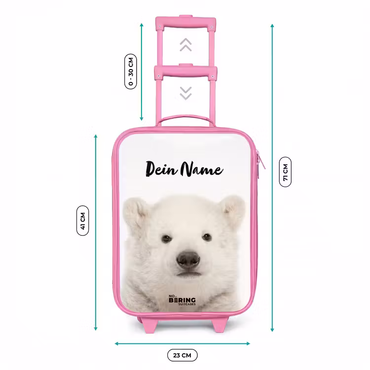 Schattige Ijsbeer Kinderkoffer - Roze klein -productfoto_formaten