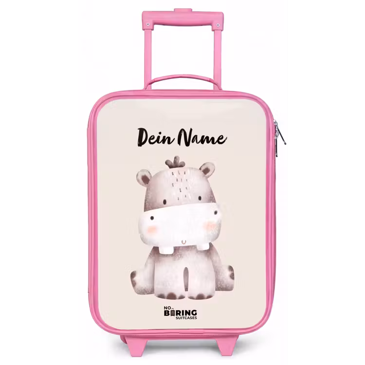 Nigel Nijlpaard Kinderkoffer - Roze klein -zz3dotto