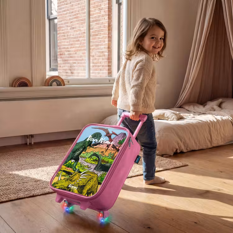 Feest in Dinosaurusland Kinderkoffer - Roze klein -sfeer1