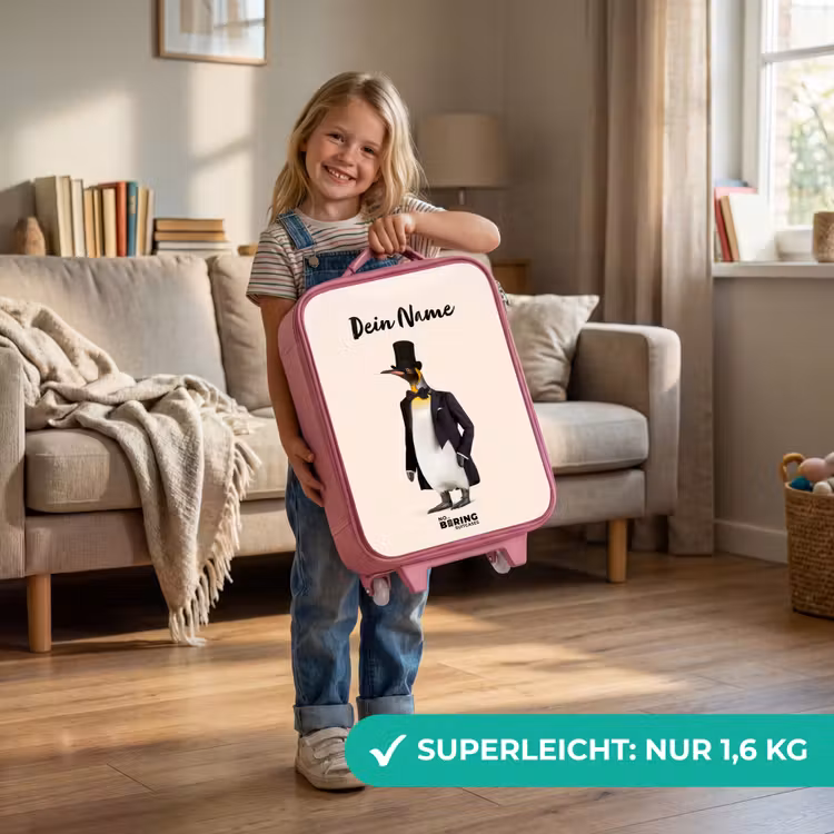 Pinguin in Pak Kinderkoffer - Roze klein -sfeer2_DE