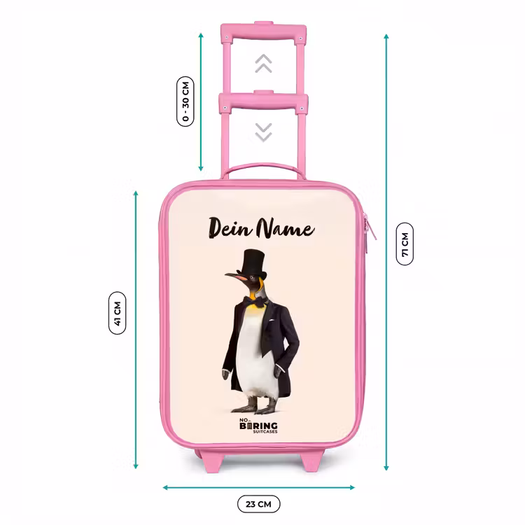 Pinguin in Pak Kinderkoffer - Roze klein -productfoto_formaten