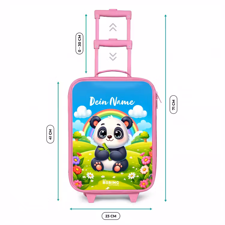 Pukkie Panda Kinderkoffer - Roze klein -productfoto_formaten