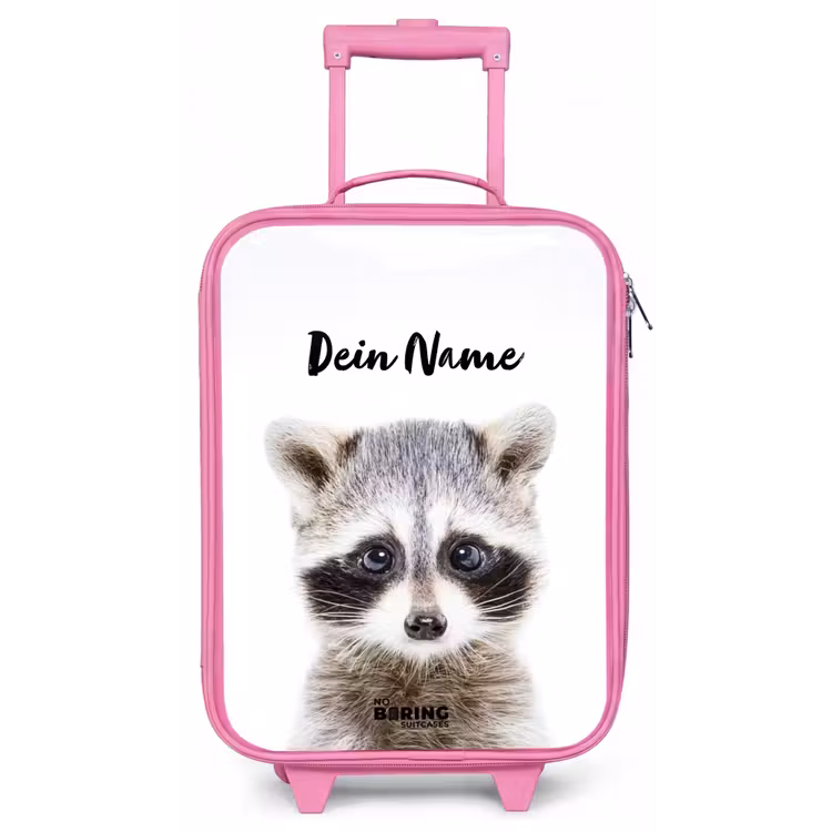 Rachid Racoon Kinderkoffer - Roze klein -zz3dotto
