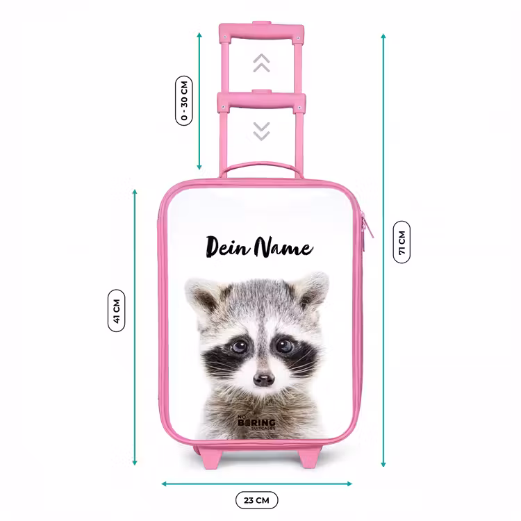 Rachid Racoon Kinderkoffer - Roze klein -productfoto_formaten