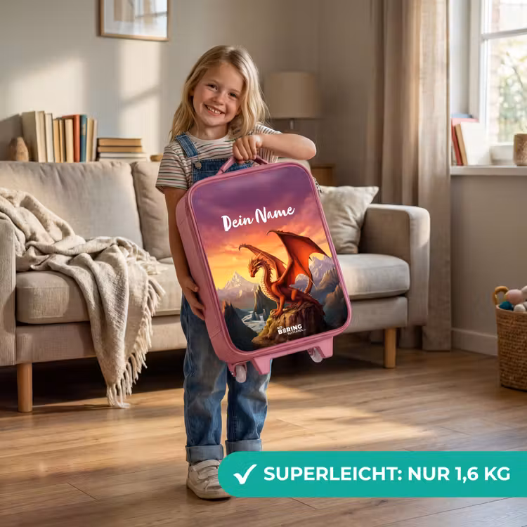 Rode reuzendraak Kinderkoffer - Roze klein -sfeer2_DE