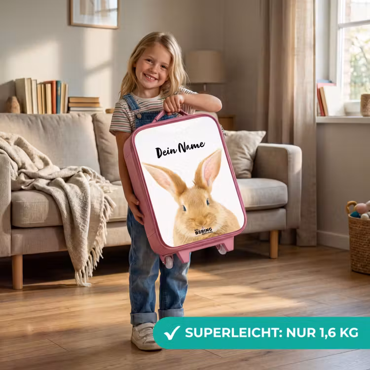 Snuffels met Tevreden Hoofd Kinderkoffer - Roze klein -sfeer2_DE