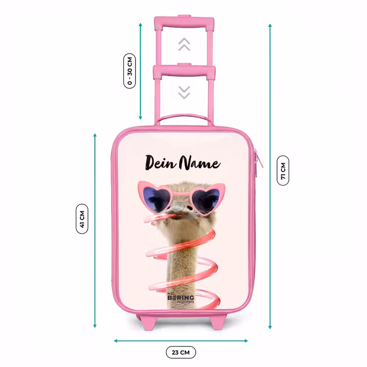Sierk Struisvogel Roze Kinderkoffer - Roze klein -productfoto_formaten