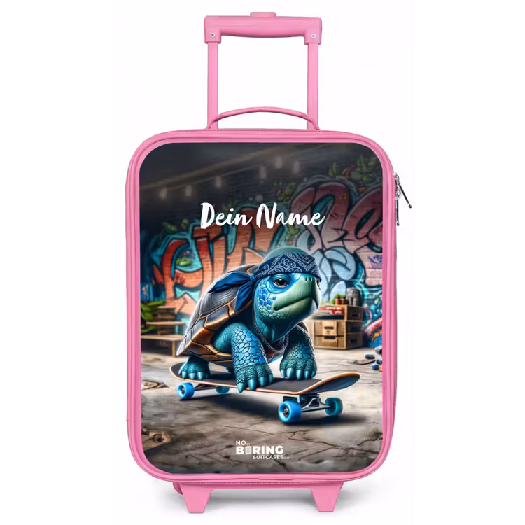 Skater schildpad Kinderkoffer - Roze klein -zz3dotto