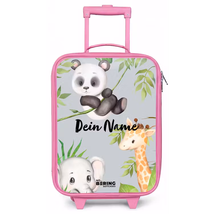 Diertjes in de jungle Kinderkoffer - Roze klein -zz3dotto
