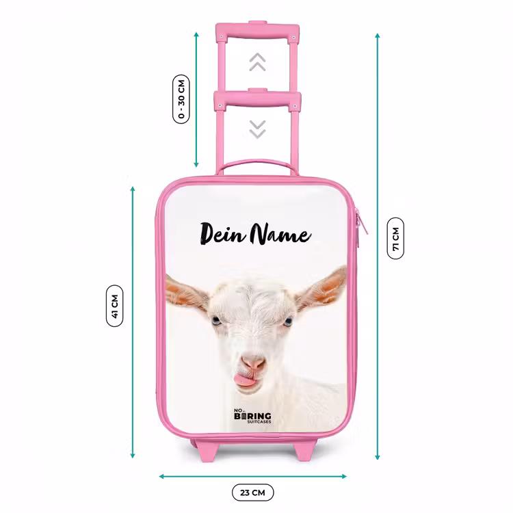 Geit die z'n Tong Uitsteekt Kinderkoffer - Roze klein -productfoto_formaten