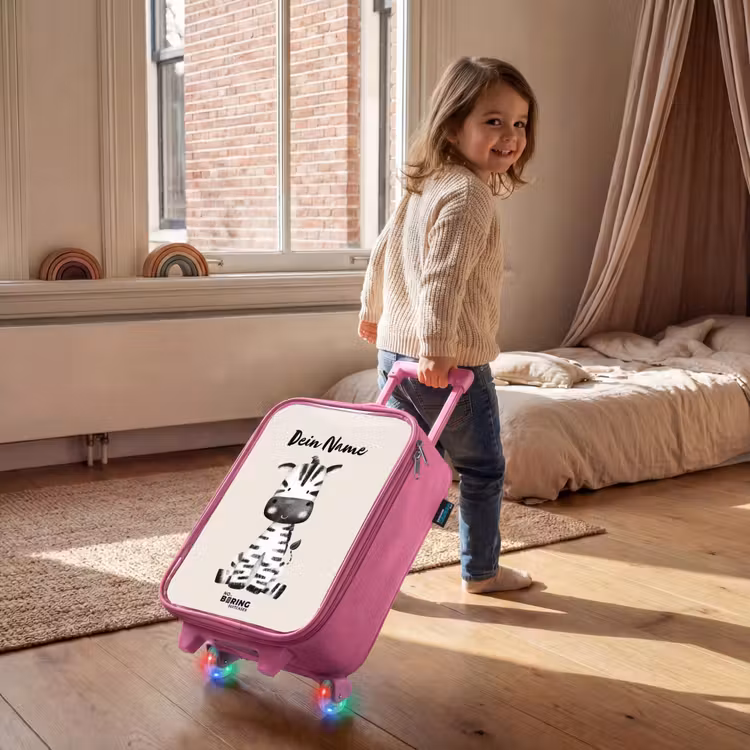 Zoë Zebra Kinderkoffer - Roze klein -sfeer1