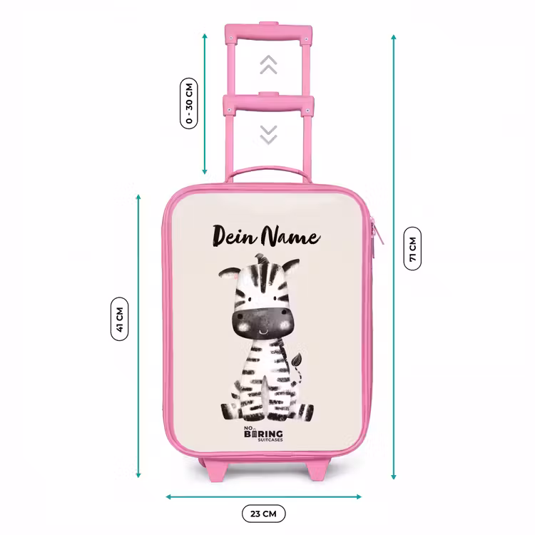 Zoë Zebra Kinderkoffer - Roze klein -productfoto_formaten
