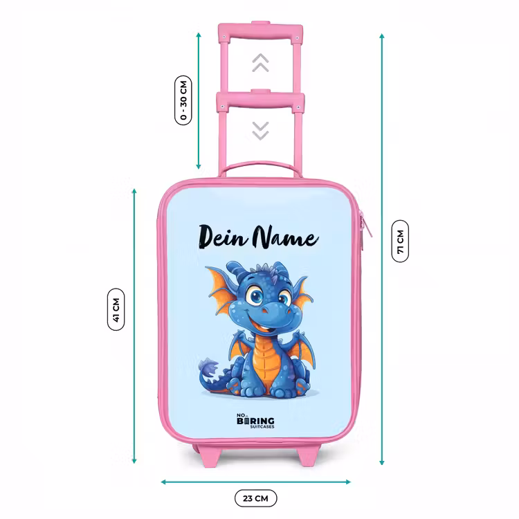 Dinky draakje Kinderkoffer - Roze klein -productfoto_formaten