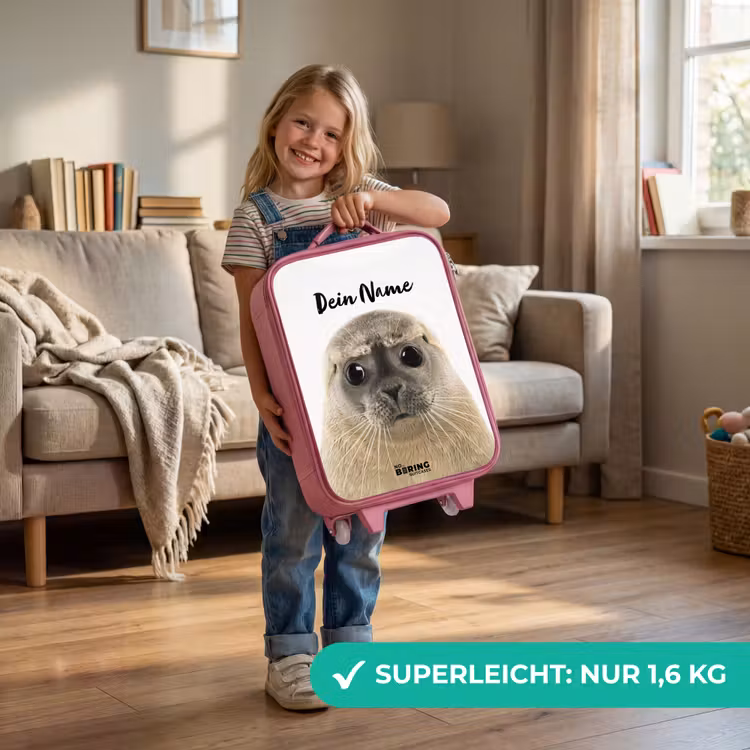 Zyon Zeehond Kinderkoffer - Roze klein -sfeer2_DE