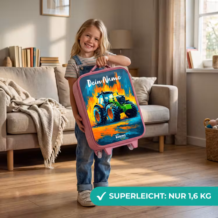 Abstract - Tractor - Groen Kinderkoffer - Roze klein -sfeer2_DE