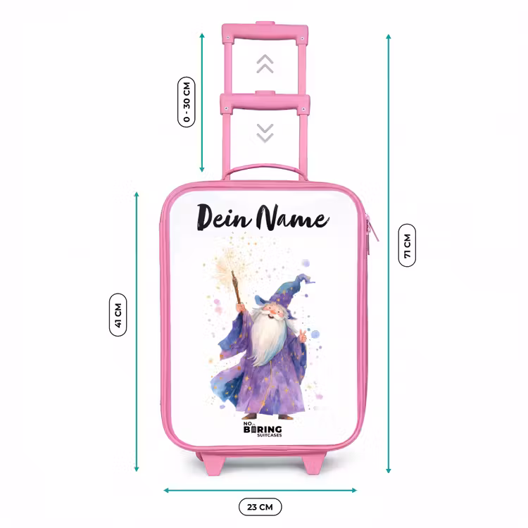 Oude tovenaar met staf Kinderkoffer - Roze klein -productfoto_formaten