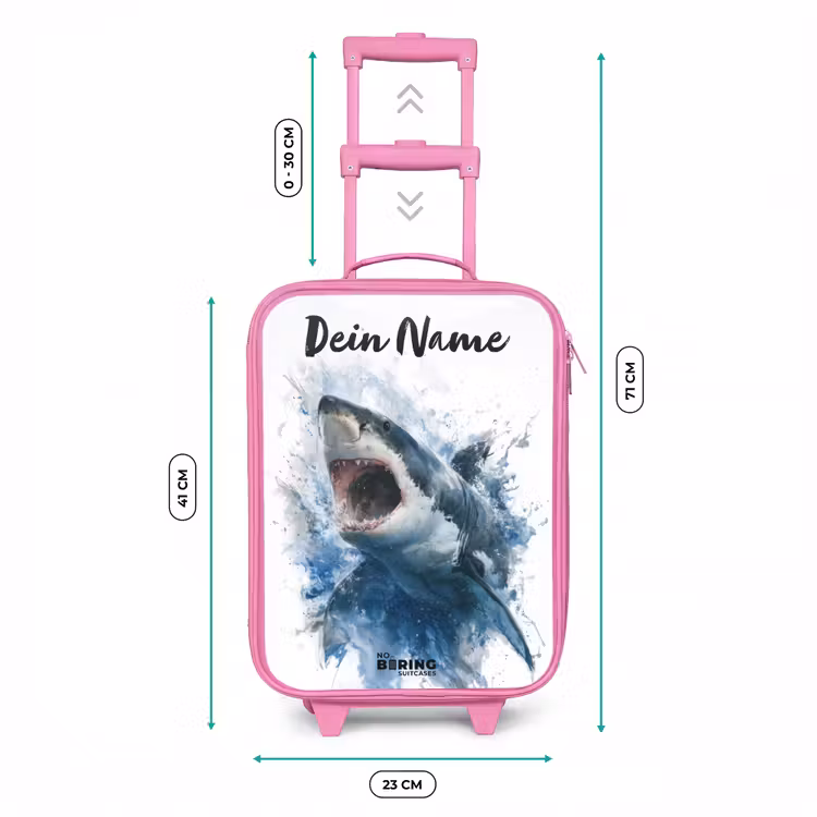 Aanvallende haai in waterverf Kinderkoffer - Roze klein -productfoto_formaten