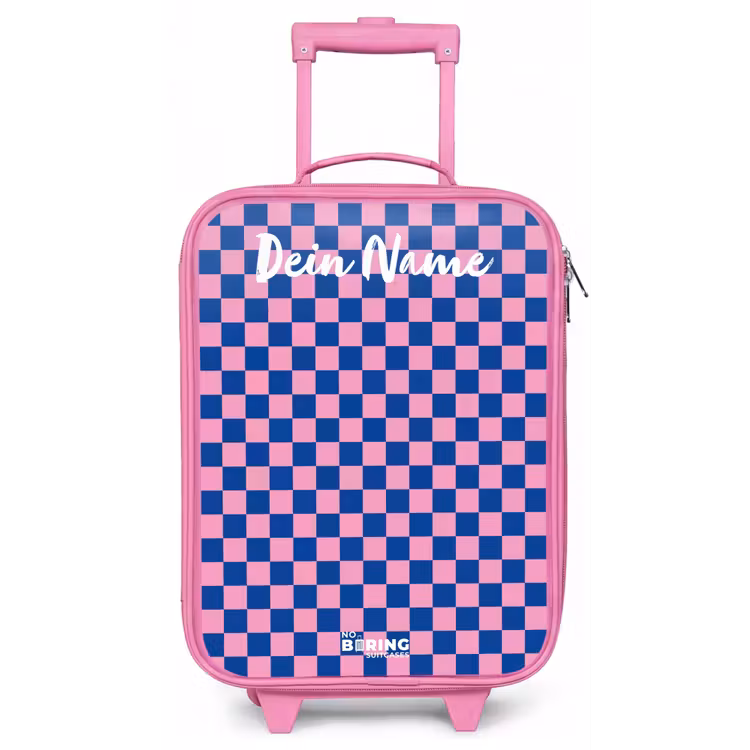Blokjes - Blauw - Roze Kinderkoffer - Roze klein -zz3dotto