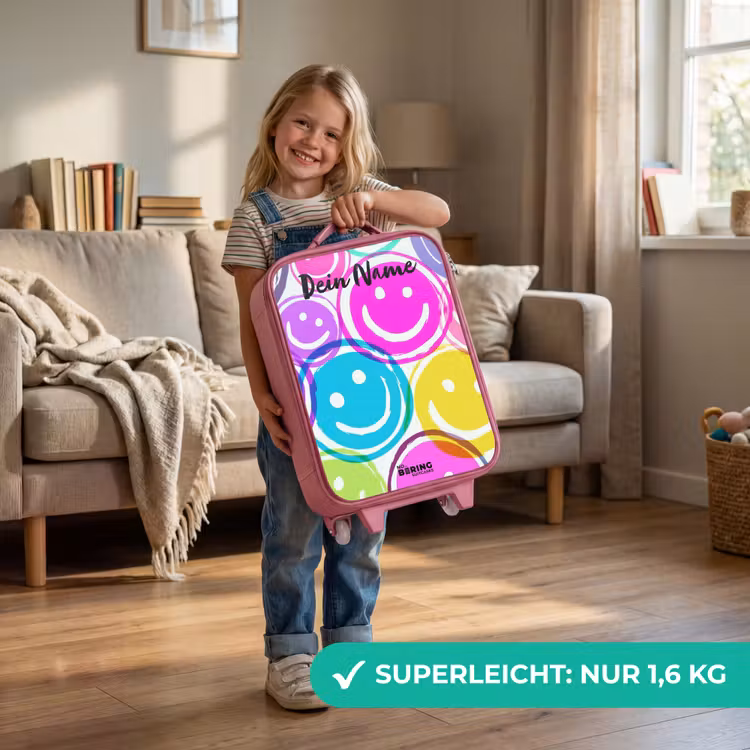 Kleurrijke glimlachexplosie Kinderkoffer - Roze klein -sfeer2_DE