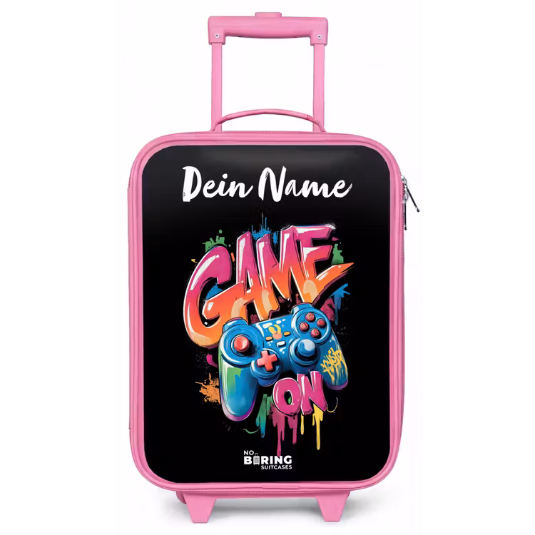Controller - Game - Graffiti - Tekst Kinderkoffer - Roze klein -zz3dotto