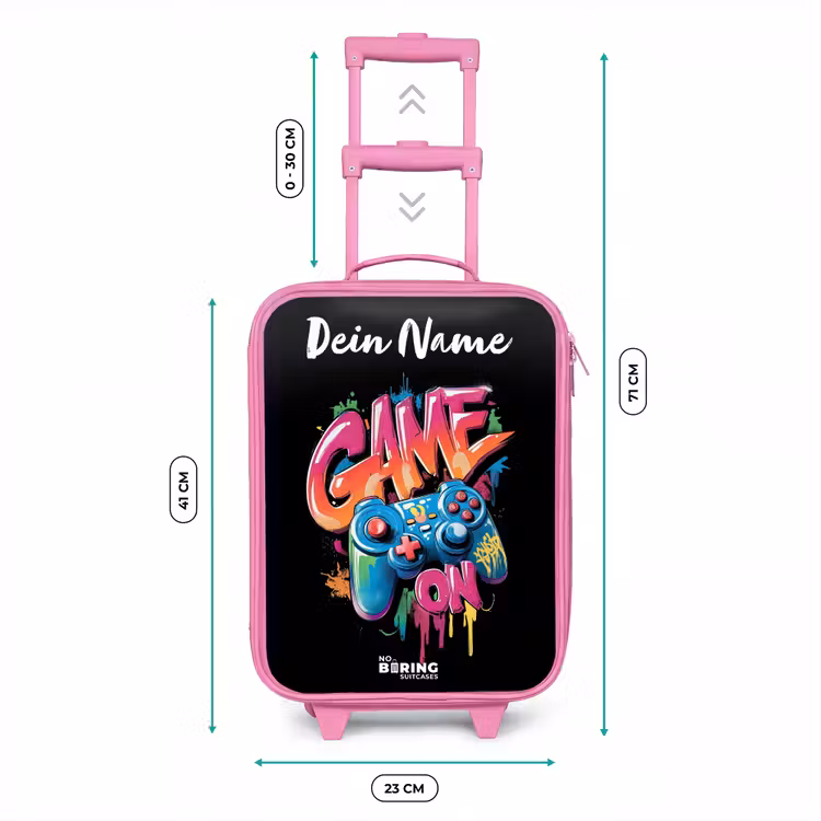 Controller - Game - Graffiti - Tekst Kinderkoffer - Roze klein -productfoto_formaten