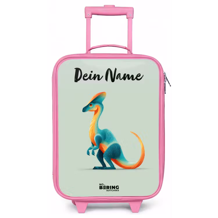 Dino - Blauw - Dier Kinderkoffer - Roze klein -zz3dotto