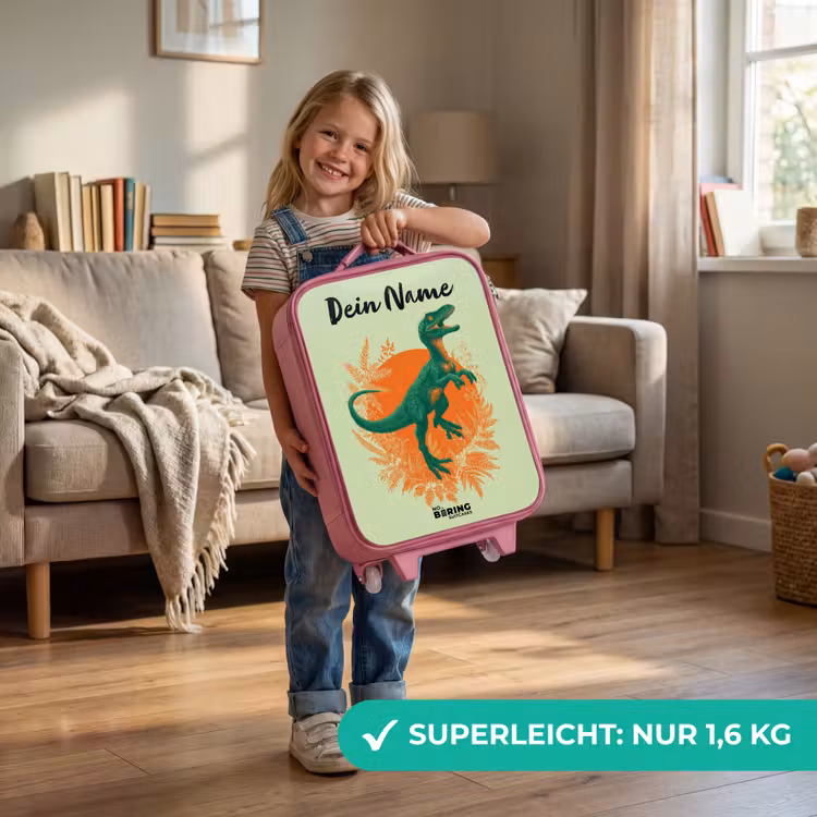 Dino - Natuur - Groen Kinderkoffer - Roze klein -sfeer2_DE