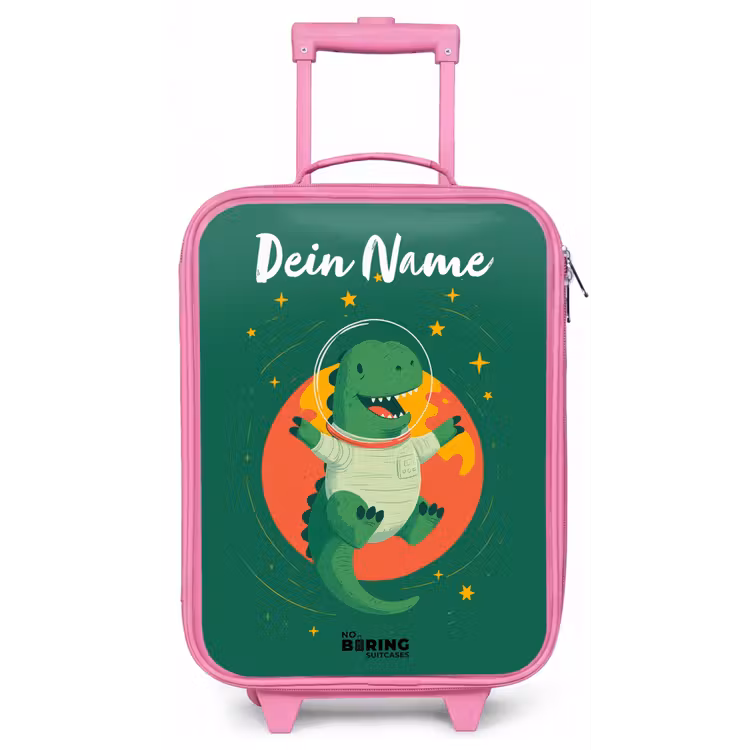 Dino - Planeet - Sterren - Groen Kinderkoffer - Roze klein -zz3dotto