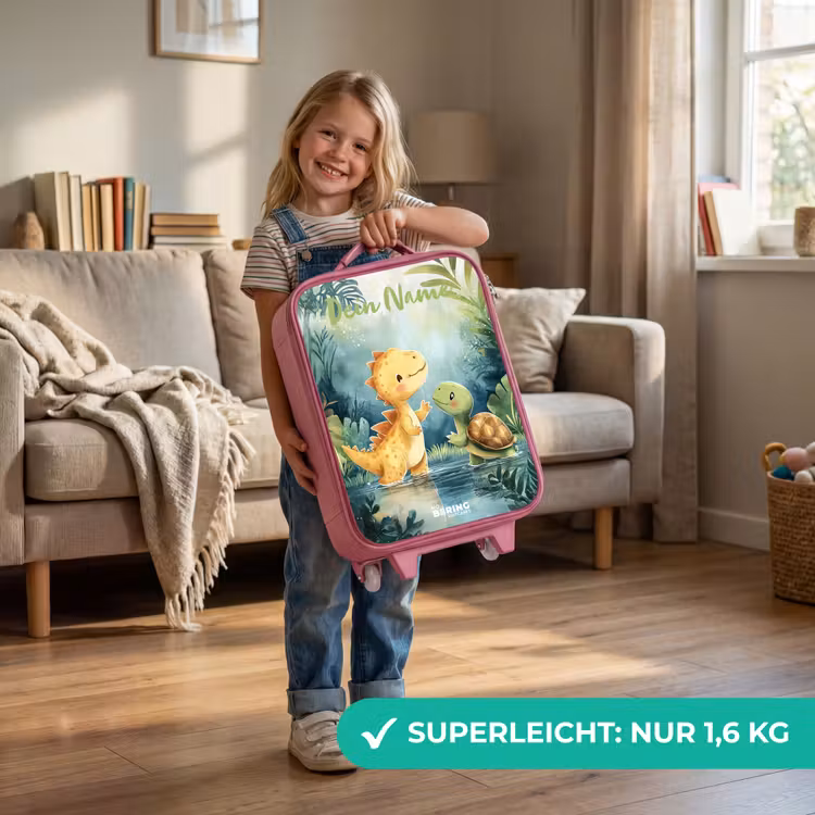 Dino - Schildpad - Jungle Kinderkoffer - Roze klein -sfeer2_DE