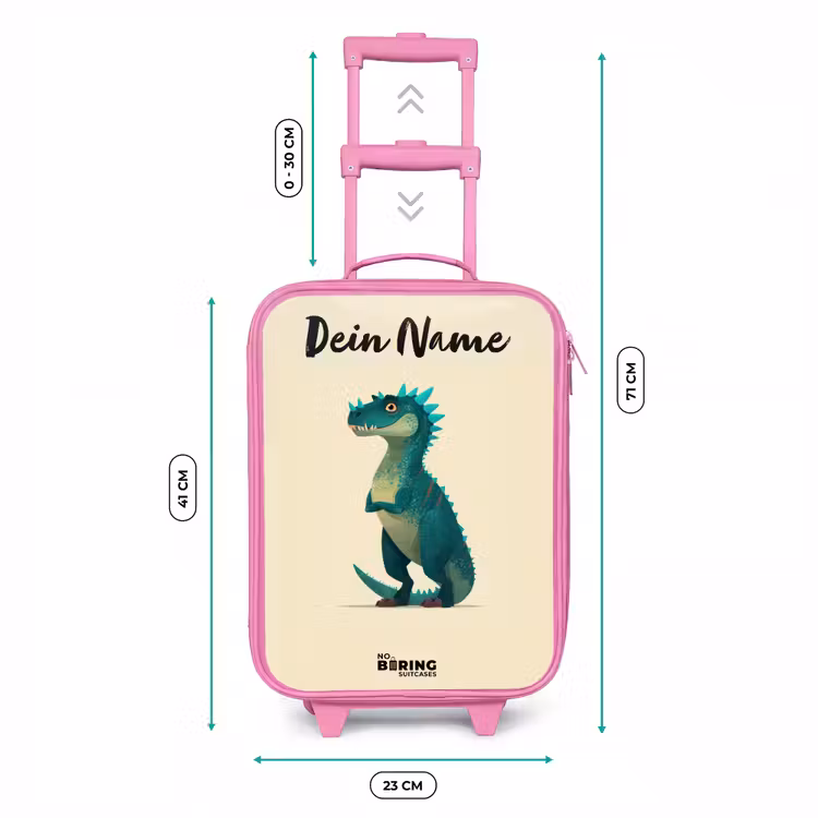Dino - Dier - Blauw - Groen Kinderkoffer - Roze klein -productfoto_formaten