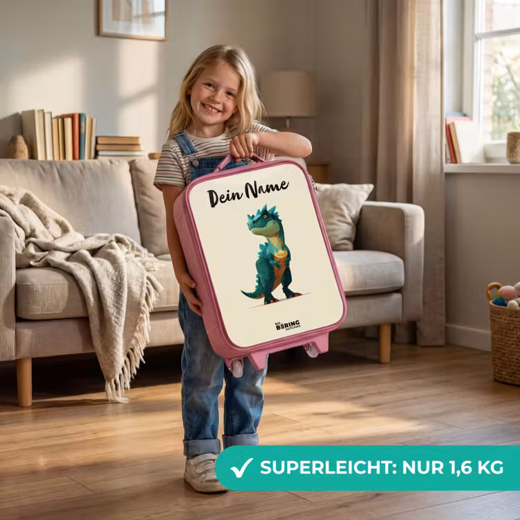 Dino - Dier - Groen Kinderkoffer - Roze klein -sfeer2_DE