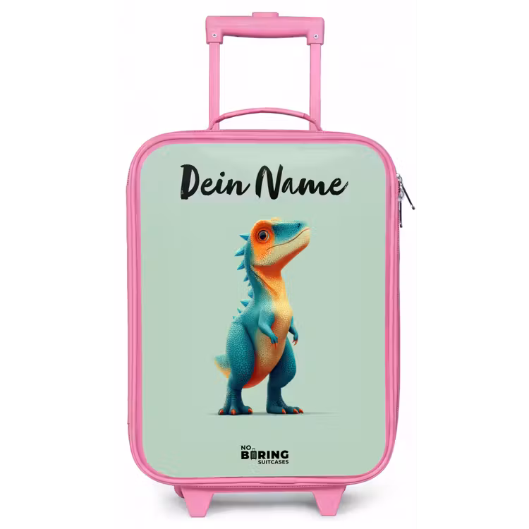Dino - Dier - Groen - Oranje Kinderkoffer - Roze klein -zz3dotto