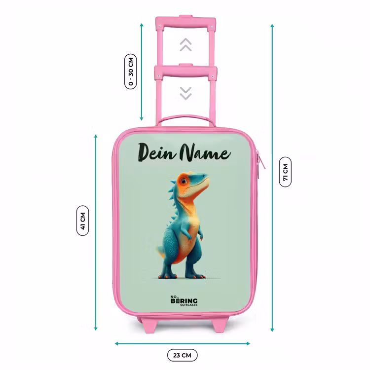 Dino - Dier - Groen - Oranje Kinderkoffer - Roze klein -productfoto_formaten