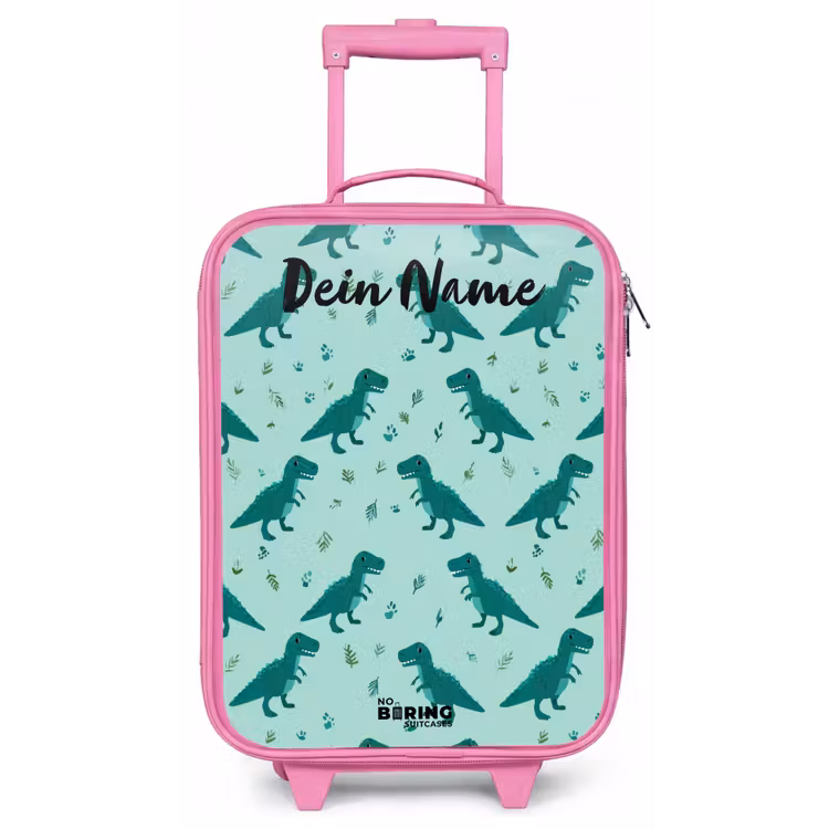 Dinos - Patroon - Groen Kinderkoffer - Roze klein -zz3dotto