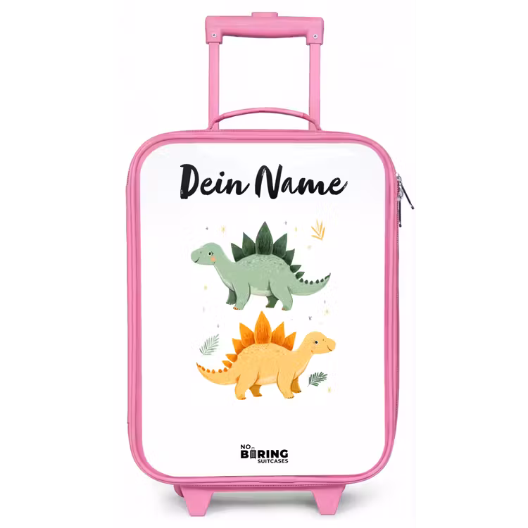 Dinos - Dieren - Groen - Oranje Kinderkoffer - Roze klein -zz3dotto