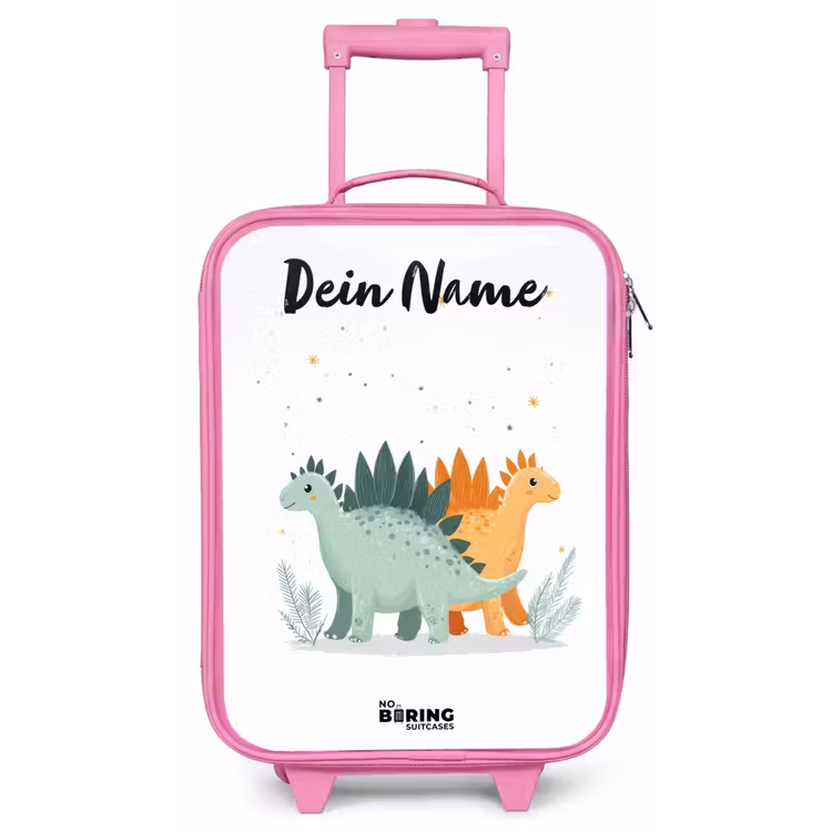 Dinos - Dieren - Sterren Kinderkoffer - Roze klein -zz3dotto