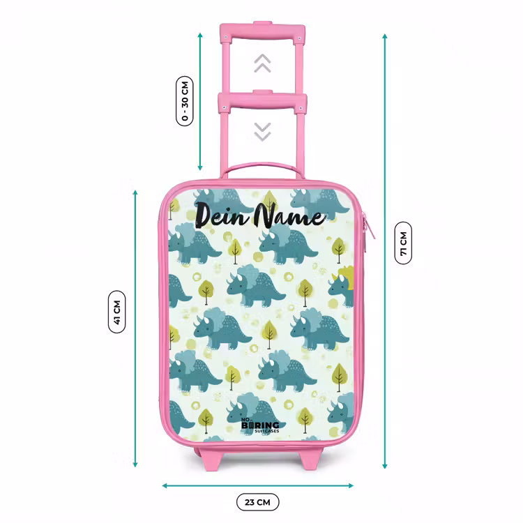 Dinos - Patroon - Natuur Kinderkoffer - Roze klein -productfoto_formaten