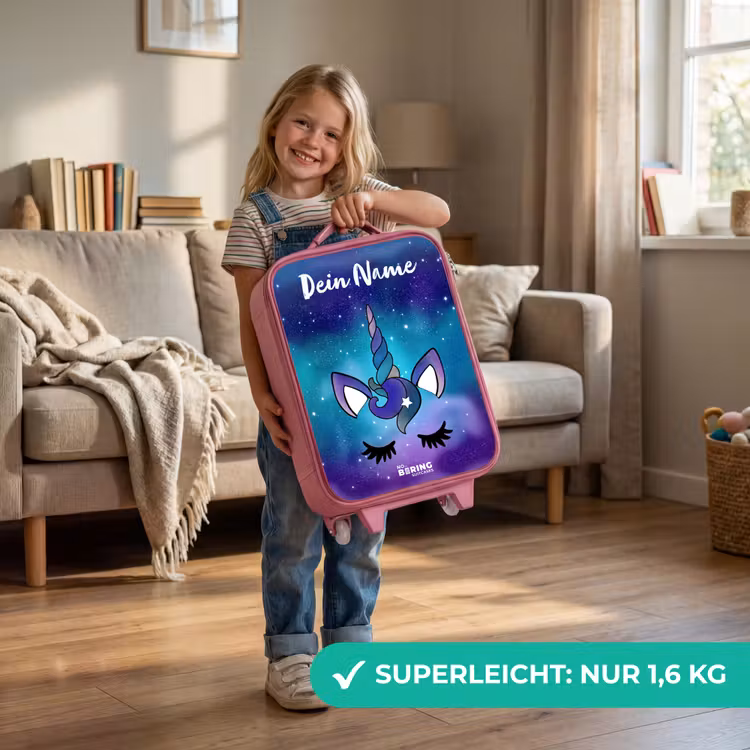Eenhoorn - Sterrenhemel - Blauw Kinderkoffer - Roze klein -sfeer2_DE