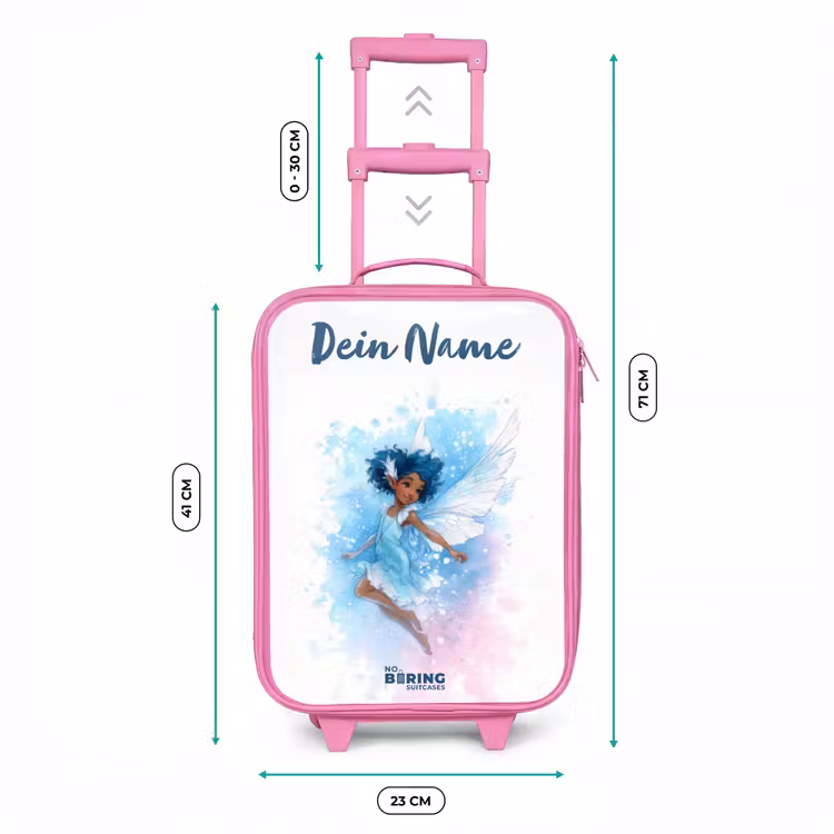 Vliegende fee in blauwe tinten Kinderkoffer - Roze klein -productfoto_formaten