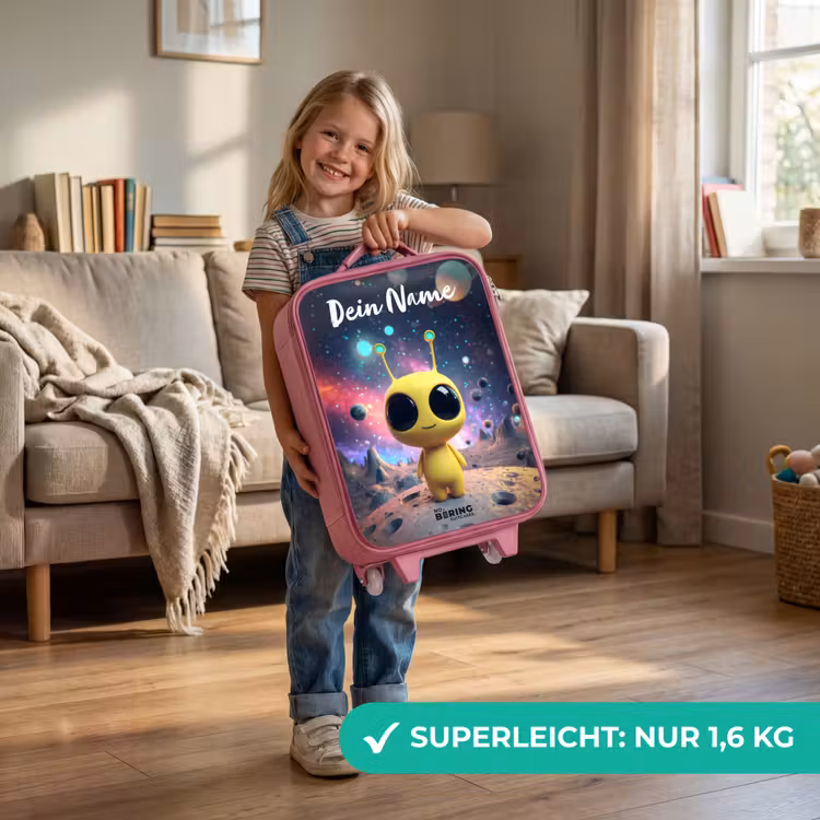 Vrolijk buitenaards wezentje Kinderkoffer - Roze klein -sfeer2_DE